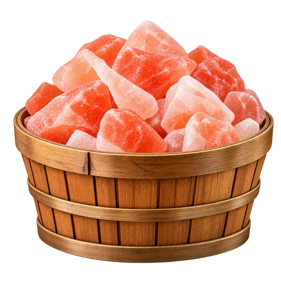 Wooden Basket With Chunks